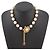 Chanel Faux Pearl Necklace White Golden - view 4