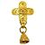 Broche Chanel 94A Vintage Bell Cross Motif Dourado