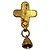 Broche Chanel 94A Vintage Bell Cross Motif Dourado - vista 2