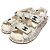 Sandali Chanel in tweed bianco con logo CC