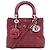 Borsa 2-Way Christian Dior Lady in pelle di vitello rossa Rosso