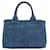 Borsa 2-Way Prada Canapa Mini Flower Blu - vista 2