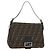 FENDI Zucca Canvas Mamma Baguette Shoulder Bag Black Brown Auth 189272V Marrone Nero