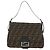 FENDI Zucca Canvas Mamma Baguette Shoulder Bag Black Brown Auth 189272V Marrone Nero - vista 13