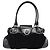 Borsa Salvatore Ferragamo Gancini in scamosciato nero e argento Auth BA13719A - vista 13