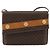 Céline CELINE Bolsa de Ombro Macadam Canvas com Medalhão PVC Couro Marrom Ouro Autêntica 189300 Dourado - vista 13