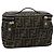 FENDI Zucca Canvas Vanity Hand Bag Black Brown Auth 189549 Marrone Nero - vista 2