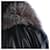 Manteau en cuir noir Yves Saint Laurent avec bordure en renard argenté  - vue 4