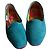 Autre Marque Fiorucci Mocassini Camoscio Blu Fodera Floreale