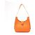 Borsa a tracolla in pelle Taurillon Clemence arancione Hermès