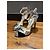 Prada Metallic-Leder und Wildleder-Strap-Heels Schwarz Silber - Ansicht 11