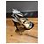 Prada Metallic-Leder und Wildleder-Strap-Heels Schwarz Silber - Ansicht 8