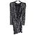 French Connection Pailletten-Minikleid mit V-Ausschnitt Schwarz Silber Hardware