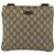 Bolsa de ombro Gucci Zip Top Messenger em lona GG com couro Médio Bege