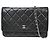 Chanel Wallet on Chain gestepptes Lammleder Small Schwarz