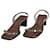 Sandales Yves Saint Laurent en cuir bronze à talon bloc  - vue 1