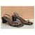 Sandales Yves Saint Laurent en cuir bronze à talon bloc  - vue 4