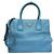 Prada Bolsa 2way em couro Vitello Daino azul