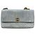 Chanel CC Print Denim Flap Bag Hellblau Weiß