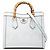 Gucci Diana Satchel aus weißem Kalbsleder und Bambus, Größe Medium
