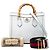 Gucci Diana Satchel aus weißem Kalbsleder und Bambus, Größe Medium - Ansicht 7