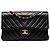 Chanel Black Medium Classic Chevron Lambskin Double Flap Nero
