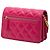 Chanel Samba Wallet On Chain aus rosa gestepptem Lammleder mit Mini CC und Perlen Pink - Ansicht 2
