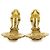 Orecchini a clip Chanel Gold CC placcati oro con medaglione D'oro - vista 4