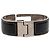 Bracciale G Cuff in pelle nera e ottone Gucci Nero - vista 3