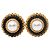 Orecchini a clip Chanel Gold in resina dorata e perle sintetiche con catena e disco D'oro