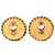 Orecchini a clip Chanel Gold in resina dorata e perle sintetiche con catena e disco D'oro - vista 2