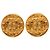 Chanel Gold CC vergoldete runde Clip-On-Ohrringe Golden