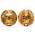 Chanel Gold CC vergoldete runde Clip-On-Ohrringe Golden - Ansicht 2