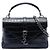 Borsa Satchel Monogram College in pelle nera con stampa coccodrillo misura Medium Saint Laurent