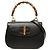 Gucci Pelle di vitello granulata nera Bamboo Night Nero