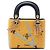 Lady Dior in tela ricamata spade giallo mini