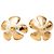 Orecchini a lobo Chanel Gold CC placcati oro con fiore in finta perla e chiusura a pressione D'oro
