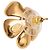 Orecchini a lobo Chanel Gold CC placcati oro con fiore in finta perla e chiusura a pressione D'oro - vista 3