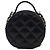 Vanity Beauty case rotondo Chanel Black Quilted Glazed Lambskin Handle With Care con catena Nero - vista 4