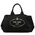 Prada Black Large Canvas Canapa Logo Tote Schwarz