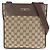 Borsa Messenger Gucci GG Canvas e pelle Marrone