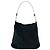 Borsa Hobo in Nylon Tessuto con Placca Logo Prada Nero
