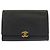Cartera compacta de cuero Chanel Coco Mark Negro