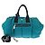 Prada Nylon Tessuto Bomber Turquoise Tote Schwarz