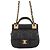 Borsa a tracolla Chanel in pelle nera con catena Nero