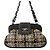 Sac à bandoulière Chanel Matelassé Tweed Noir Multicolore Marron foncé