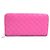 Cartera larga de cuero rosa Bottega Veneta