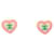 Orecchini a clip Chanel Coco Mark Heart Rosa Bianco Verde