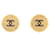 Orecchini a clip rotondi Chanel Coco Mark Nero D'oro