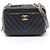 Piccola borsa a tracolla Chanel Chevron V-stitch Nero